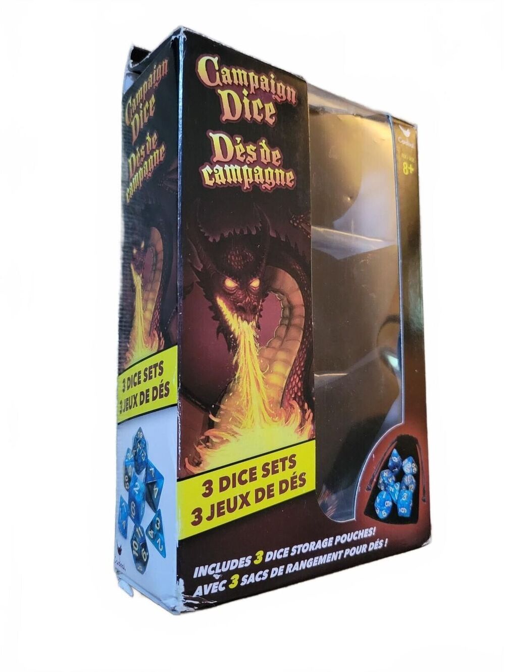 Campaign Dice Set - 3 Complete Multi-Color Dice Sets with Storage Pouches